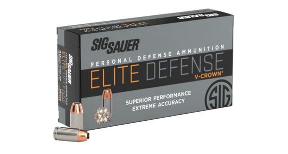 Image of SIG SAUER V-Crown Ammo .40 S&amp;W 165 grain Jacketed Hollow Point Brass Cased Centerfire Pistol Ammo, 500 Round