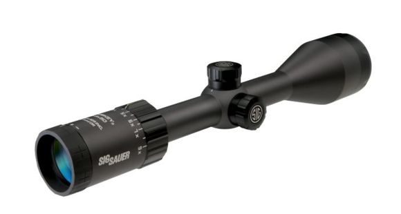 Image of SIG SAUER Whiskey3 3-9x50mm Rifle Scope 1 inch Tube, Second Focal Plane, Black, Hellfire Quadplex Illuminated Reticle, MOA, SOW33205