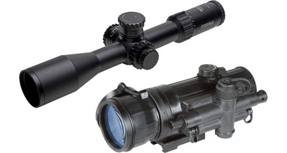 Image of Steiner M5Xi Military 3-15x50 mm Rifle Scope, 34 mm Tube, First Focal Plane, Black, Matte, Red MSR2 Reticle, Mil Rad Adjustment, w/ Armasight CO-MR Ghost MG Night Vision System, 5573-KIT1