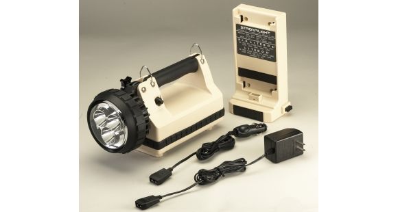 Image of Streamlight E-Spot LiteBox Rechargeable Lantern Power Failure System, 120V AC/12V DC, with Shoulder Strap &amp; Mounting Rack, Beige, 45867