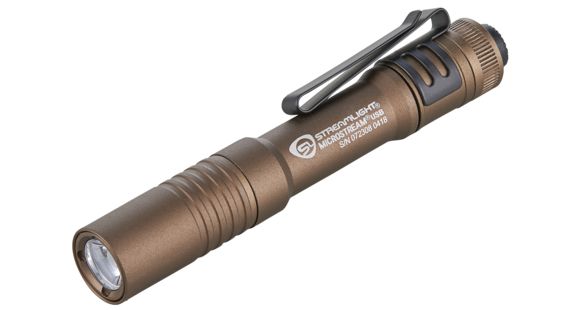 Image of Streamlight MicroStream Ultra-Compact USB Rechargeable Personal Light, 250/50 Lumens w/ 5in USB Cord and Lanyard, Box, Coyote, 66609