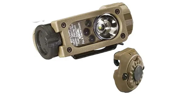 Image of Streamlight Sidewinder Compact Aviation Light, Tan - White, Grn, Blue, IR LEDs, helmet mount 14120