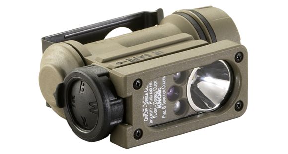 Image of Streamlight Sidewinder Compact Ii Flashlight, Military Model, White C4 Led, Red/Blue/Ir Leds, E-Mount/Headstrap, Cr123A Lithium Battery, Clam Pack, 14517
