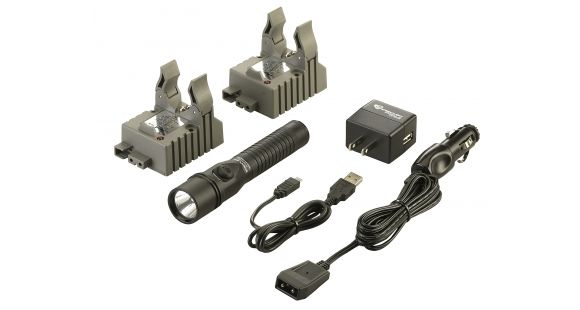 Image of DEMO, Streamlight Strion DS 375 Lumen Flashlight-IEC Type A 120V/100V,AC/12V DC-2 Holders, Black, 74412