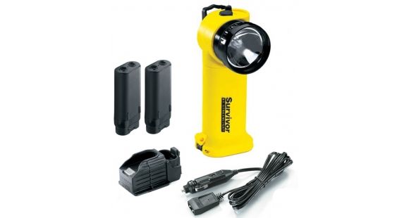 Image of Streamlight Survivor Division 2 Xenon Flashlight, Yellow - PiggyBack Fast Charge Base, 2 Batteries