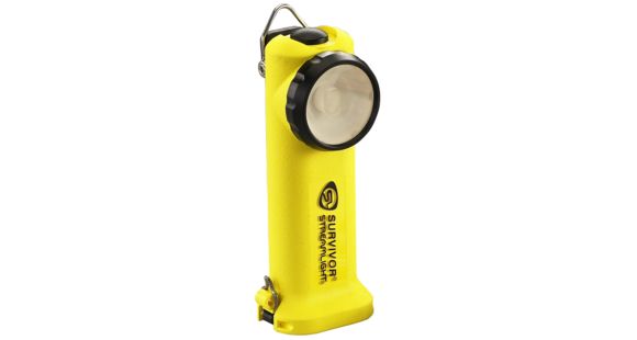 Image of Streamlight Survivor Right-Angle Led Flashlight, 175 Lumen White Led, 22060 - 100V Ac Charge Cord, 12V Dc, Nicd Battery Pack, Yellow, 90517