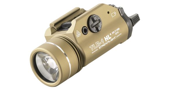 Image of USED, Streamlight TLR-1 HL LED Rail-Mounted Tactical Flashlight, CR123A, White, 1000 Lumens, Flat Dark Earth, 69266