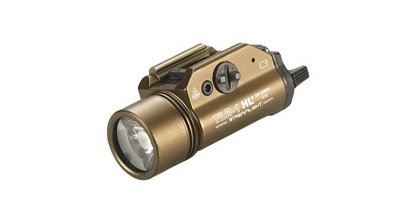 Image of USED, Streamlight TLR-1 HL LED Rail-Mounted Tactical Flashlight, CR123A, White, 1000 Lumens, Flat Dark Earth Brown, 69267