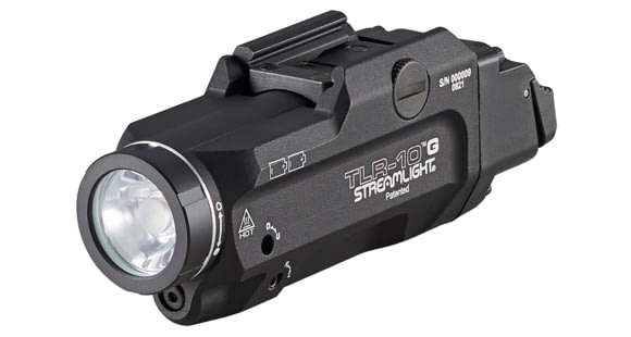 Image of USED Streamlight TLR-10 G LED Tactical Weapon Light w/Green Laser &amp; Rear Switch Options, CR123A, White, 1000 Lumens, Black, 69473, EDEMO5, Used, Condition Like New