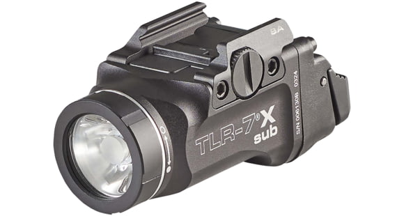 Image of USED, Streamlight TLR-7 X Sub Ultra-Compact LED Tactical Weapon Light, Springfield Armory Hellcat, CR123A, White, 500 Lumens, Black, 69404