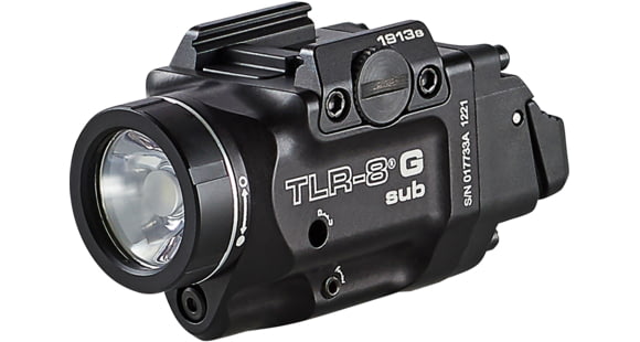 Image of USED, Streamlight TLR-8 G Sub For 1913 LED Weapon Light w/ Green Laser, CR123A Lithium, White, 500 Lumens, Black, 69438