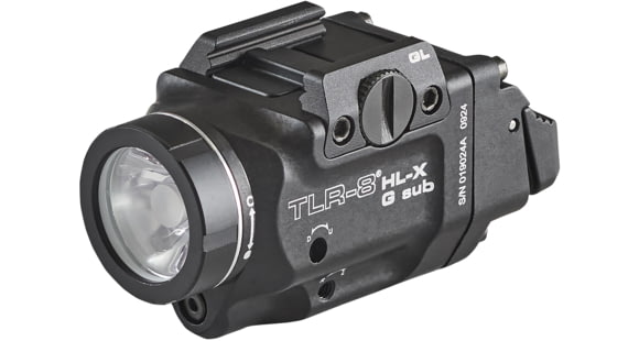 Image of USED, Streamlight TLR-8 HL-X G SUB USB SL-B9 Rechargeable 1000 Lumens LED Weapon Light for Glock 43X/48 Mos/43X/48 Rail w/ High And Low Switches, USB-C Cord, Multi-Tool, And Mounting Kit With Key, Black, 69476
