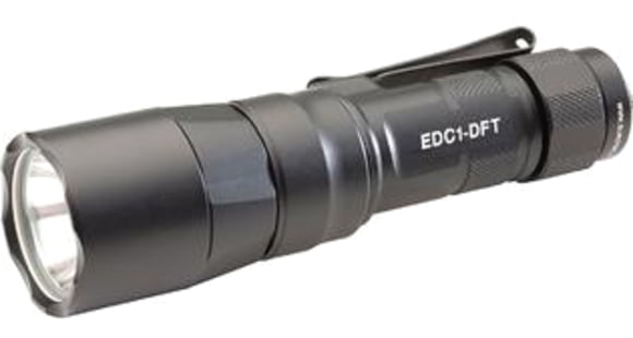 Image of SureFire TURBO Series 18350/123 Everyday Carry Flashlight Dual-Output High-Candela LED Flashlight, Hard Anodized, Black, EDC1-DFT-BK