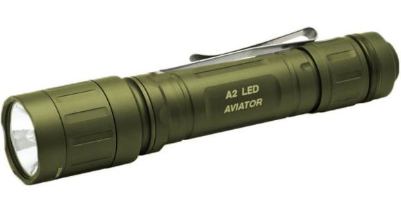 Image of Surefire A2 Aviator Compact Flashlight, OD Hard Finish, Dual Output, Green LED, Xenon A2-HA-GN
