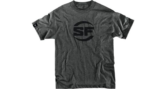 Image of SureFire SF Button Logo T-Shirt - Men's, 60% Cotton/40% Polyester, Gray, 3XL, SST-SFB-DG-3XL