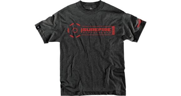 Image of SureFire Suppressor Stamp T-Shirt - Men's, 50/50 Polyester Cotton Blend, Dark Gray, Extra Large, SST-SUP-DG-XL