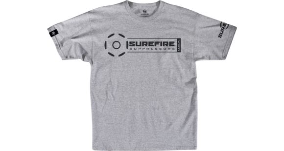 Image of SureFire Suppressor Stamp T-Shirt - Men's, 60% Cotton/40% Polyester, Athletic Gray, Small, SST-SUP-AG-S