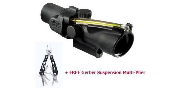 Image of Trijicon ACOG 2x20 Compact BAC Rifle Scope w/M16 Base &amp; FREE Multitool - Amber Crosshair Reticle
