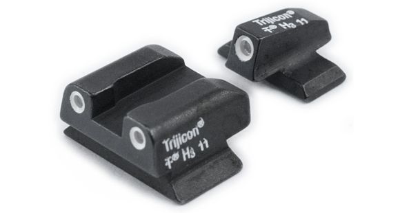 Image of Trijicon Bright &amp; Tough 3 Dot Night Sight Set, Green Front &amp; Orange Novak Rear- For Glock Pistols - GL11O