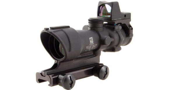 Image of DEMO, Trijicon 4x32 ACOG Rifle Scope, Center Illuminated Amber Crosshair .223 Reticle w/ Colt Knob Thumbscrew Mount &amp; LED 3.25 MOA Red Dot RMR Type 2, Black, 100556