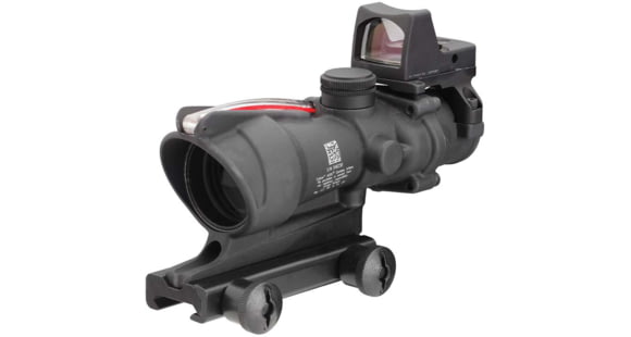 Image of Trijicon 4x32 ACOG Rifle Scope, Dual Illuminated Red Crosshair .223 Reticle w/ Colt Knob Thumbscrew Mount &amp; LED 3.25 MOA Red Dot RMR Type 2, Black, 100550