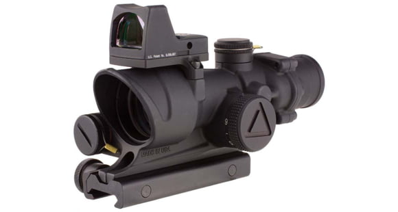 Image of Trijicon 4x32 ACOG Rifle Scope, LED Red Crosshair .223 Reticle w/ Colt Knob Thumbscrew Mount &amp; LED 3.25 MOA Red Dot RMR Type 2, Black, 100558