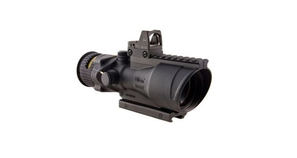 Image of Trijicon 6x48 ACOG Rifle Scope, Dual Illuminated Amber Chevron .223 Reticle w/ Colt Knob Thumbscrew Mount &amp; LED 6.5 MOA Red Dot RMR Type 2, Black, 100563