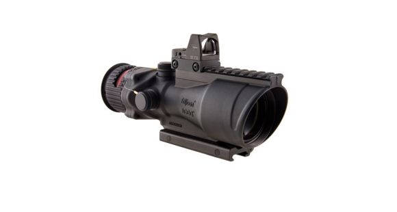 Image of Trijicon 6x48 ACOG Rifle Scope, Dual Illuminated Red Chevron .308 Reticle w/ Colt Knob Thumbscrew Mount &amp; LED 6.5 MOA Red Dot RMR Type 2, Black, 100560