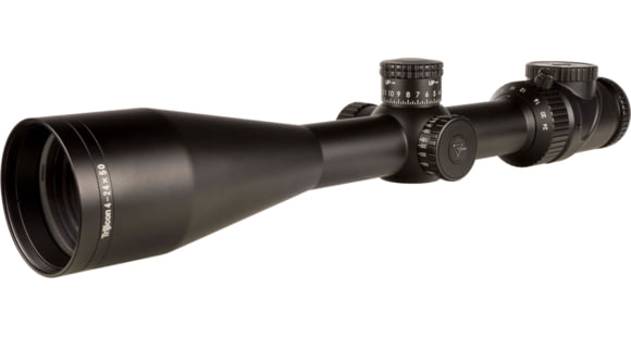 Image of Trijicon AccuPoint TR-32 4-24x50mm Rifle Scope, 30 mm Tube, Second Focal Plane, Black, Green BAC Triangle Post Reticle, MOA Adjustment, 200164