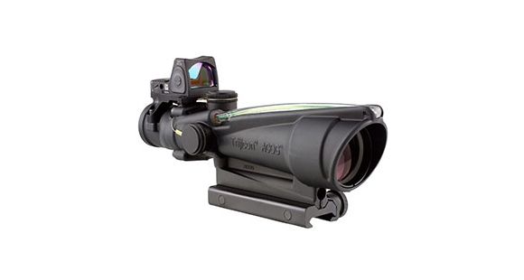 Image of Trijicon ACOG 3.5x35 Dual Illuminated Green Chevron .223 Ballistic Reticle with TA51 Mount Adjustable LED RMR 3.25 MOA Red Dot Sight, Black 100238