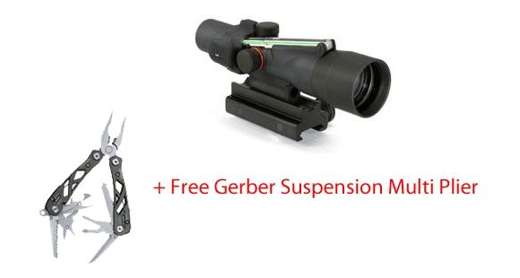 Image of Trijicon ACOG 3x30 Dual Ill Rifle Scope w/Mount &amp; FREE Multitool, Green Crosshair .308 WIN Reticle TA33G-12-KIT