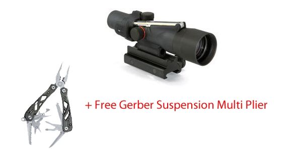 Image of Trijicon ACOG 3x30 Rifle Scope, .223 Rem Crosshair Amber Reticle, Free MultiPlier TA33A-11-KIT
