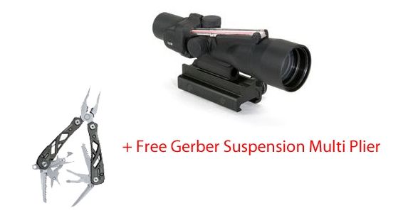 Image of Trijicon ACOG 3x30 Compact Rifle Scope, Red Crosshair .223 REM Reticle w/ TA60 Mount &amp; FREE Multi-Plier