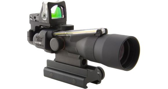 Image of Trijicon ACOG 3x30 Scope, Dual Illuminated Green Chevron.223 Ballistic Reticle, 9.0 MOA Green RMR Sight &amp; TA60 Mount TA33G8-RM05G