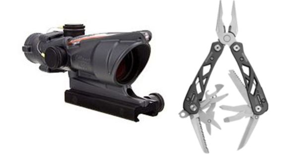 Image of Trijicon ACOG 4x32 Scope with TA51 Mount, CK Sniper Gray, Dual Illum Green Chevron .223 Ballistic 100311 w/ FREE Gerber Suspension Multi-Plier 1471