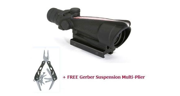 Image of Trijicon ACOG 3.5x35 Dual Ill Rifle Scope w/Mount &amp; FREE Multitool, Red Crosshair .223 Ballistic Reticle