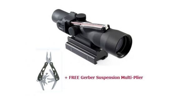 Image of Trijicon ACOG 3x30 Illuminated Rifle Scope, Red Chevron .223 Ballistic Reticle TA33R-8, FREE Gerber Multi-Plier