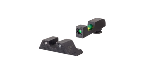 Image of Trijicon DI Night Sight Set, Dual-Illuminated, U-Notch, Tritium Green Front Color/ Rear Color, Large Frame Glock Models, 601104