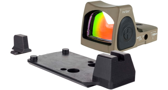 Image of Trijicon Dual Defense RMR Type 2 1x Reflex Red Dot Sight w/ M17/18 Mount, No Tritium, 1x, 3.25 MOA Reticle, FDE, RM06-C-700815