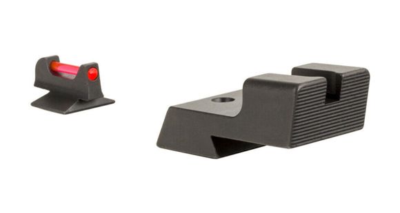 Image of Trijicon Fiber Optic Pistol Front/Rear Sight Set, Red Fiber Stick, 1911 Novak Low Cut, Black, 601038