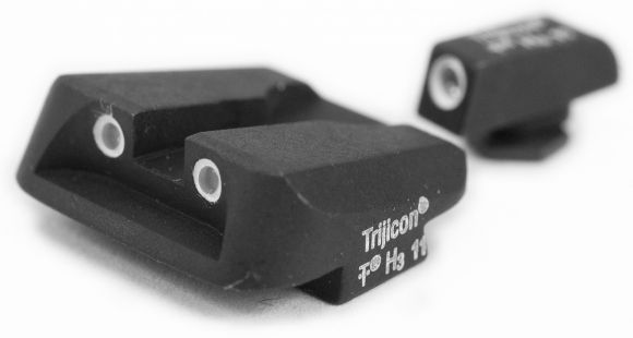 Image of Trijicon Bright &amp; Tough 3 Dot Night Sight Set, Green Front &amp; Yellow Novak Rear - For Glock Pistol - GL11Y