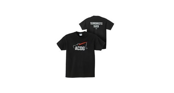 Image of Trijicon Short Sleeve Graphic T-Shirt w/Terrorist Tagline - Large, Black AP43L