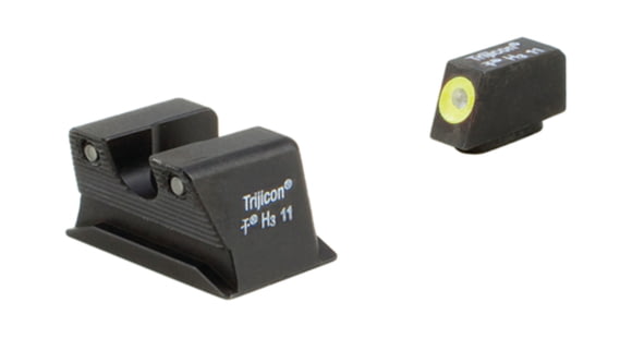 Image of Trijicon Heavy Duty Night Sight Set, Yellow Front Outline, Walther PPX/PPS/PPS M2, Black, 600742