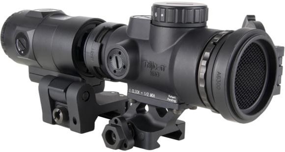 Image of Trijicon MRO SD Patrol 1x25mm Reflex Red Dot Sight, 2.0 MOA Adjustable Red Dot, with Full Co-Witness Quick Release Q-LOC Mount, 3x Magnifier with Quick Release Flip-to-Side Mount, Black, MRO-C-2200368