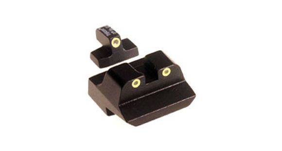 Image of Trijicon Bright &amp; Tough Night Sight Set for S&amp;W, 10mm Long Rear, 3 Dot, Green Front, Yellow Rear SA14Y