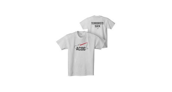 Image of Trijicon Short Sleeve T-Shirt with Terrorist Tagline, White, X-Large AP44-XL