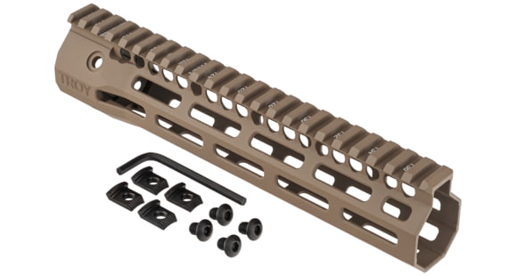 Image of USED Troy Battlerail, SOCC92, 9.25in, Special Ops M-LOK Compatible , Low Profile, Flat Dark Earth, SRAI-SR1-90FT-00, EDEMO1, Condition Parts Only/Salvage, Defective