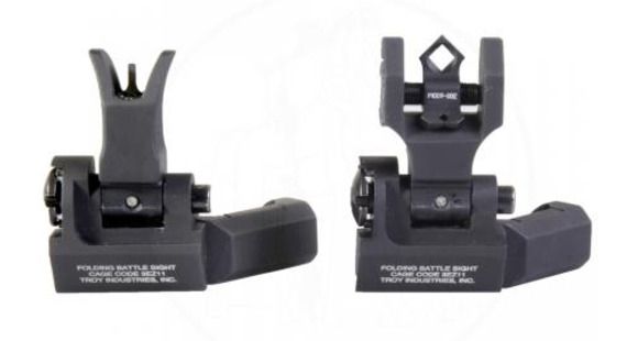 Image of Troy Top Mounted Deployable Front and Rear Sight, Black, SSIG-45S-MDBT-00