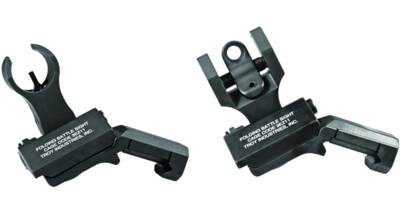 Image of Troy Tritium 45deg Flip Up Offset Sight Set, HK Front &amp; Round Rear, Black, One Size, SSIG-45S-HRBT-TR