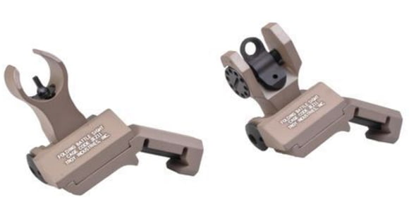 Image of Troy Tritium 45deg Flip Up Offset Sight Set, HK Front &amp; Round Rear, FDE, One Size, SSIG-45S-HRFT-TR